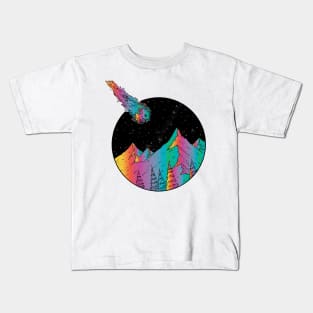 shooting stars and mountains Kids T-Shirt